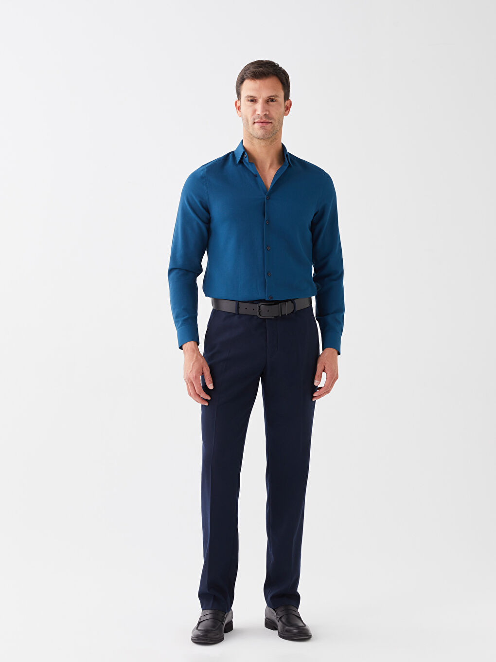 ерлерге арналған тар пішім ұзын жең добби матасы жейде-2