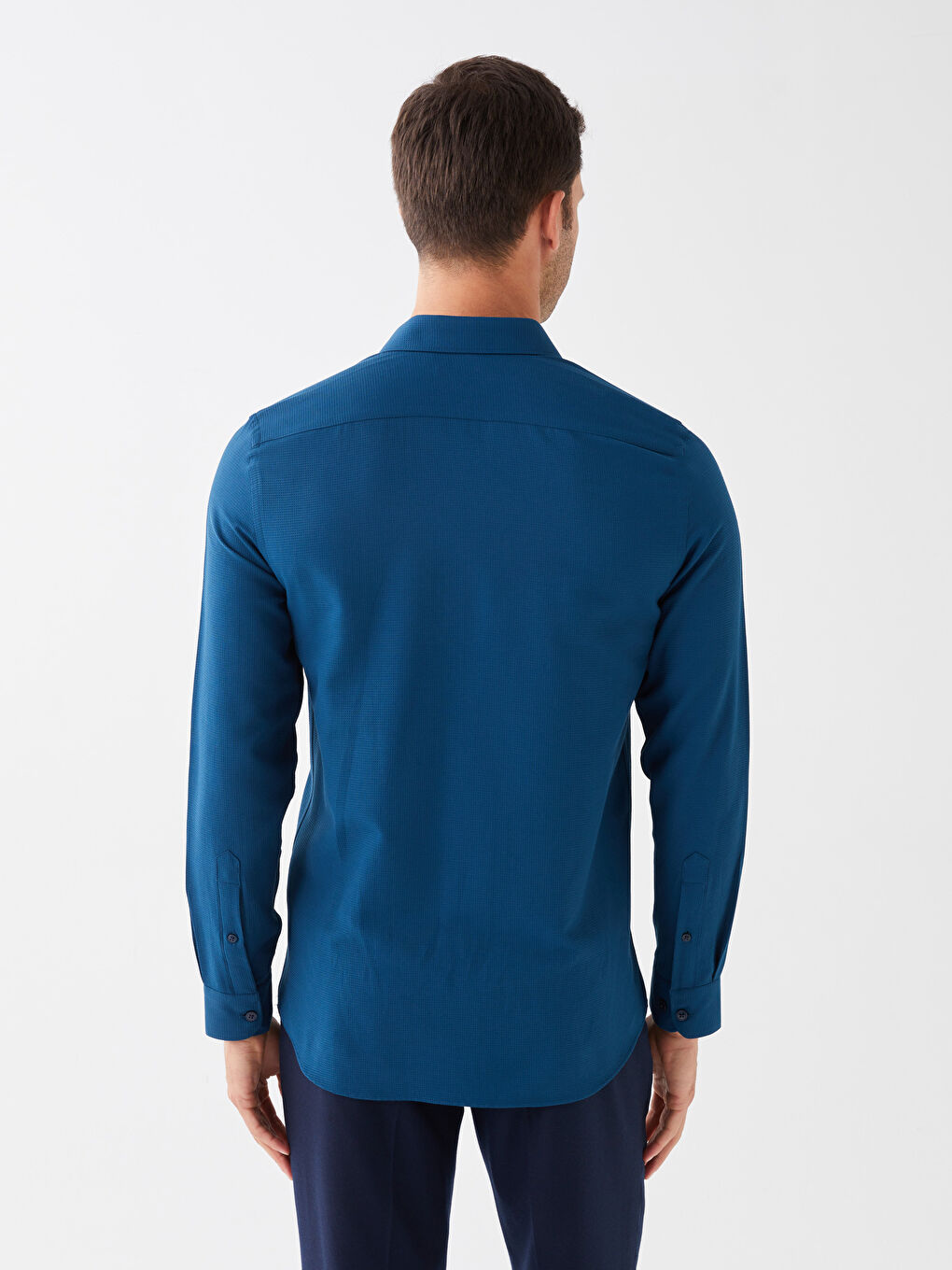 ерлерге арналған тар пішім ұзын жең добби матасы жейде-4