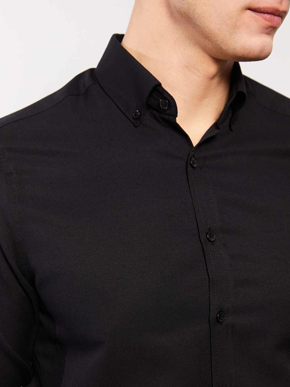 Slim Fit Long Sleeve Oxford Men's Shirt -S31990Z8-RQL