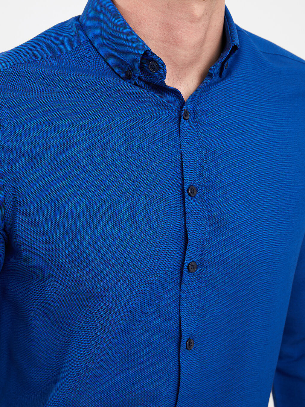 قميص أوكسفورد كم طويل رفيع للرجال-3