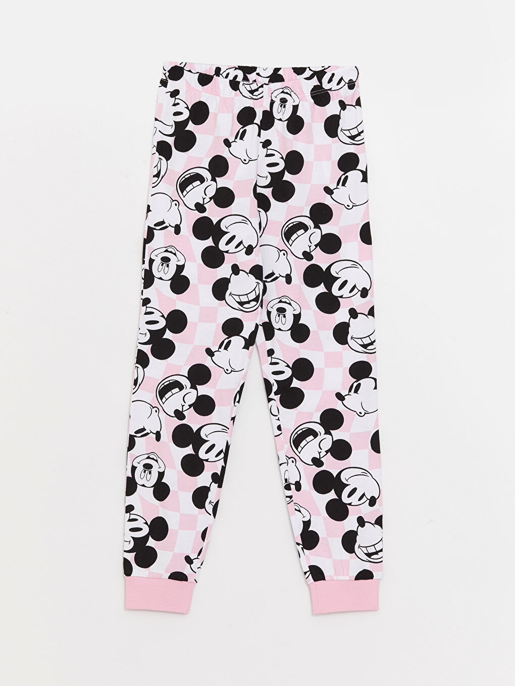 Crew Neck Mickey Mouse Printed Short Sleeve Girls' Pyjama Set-2