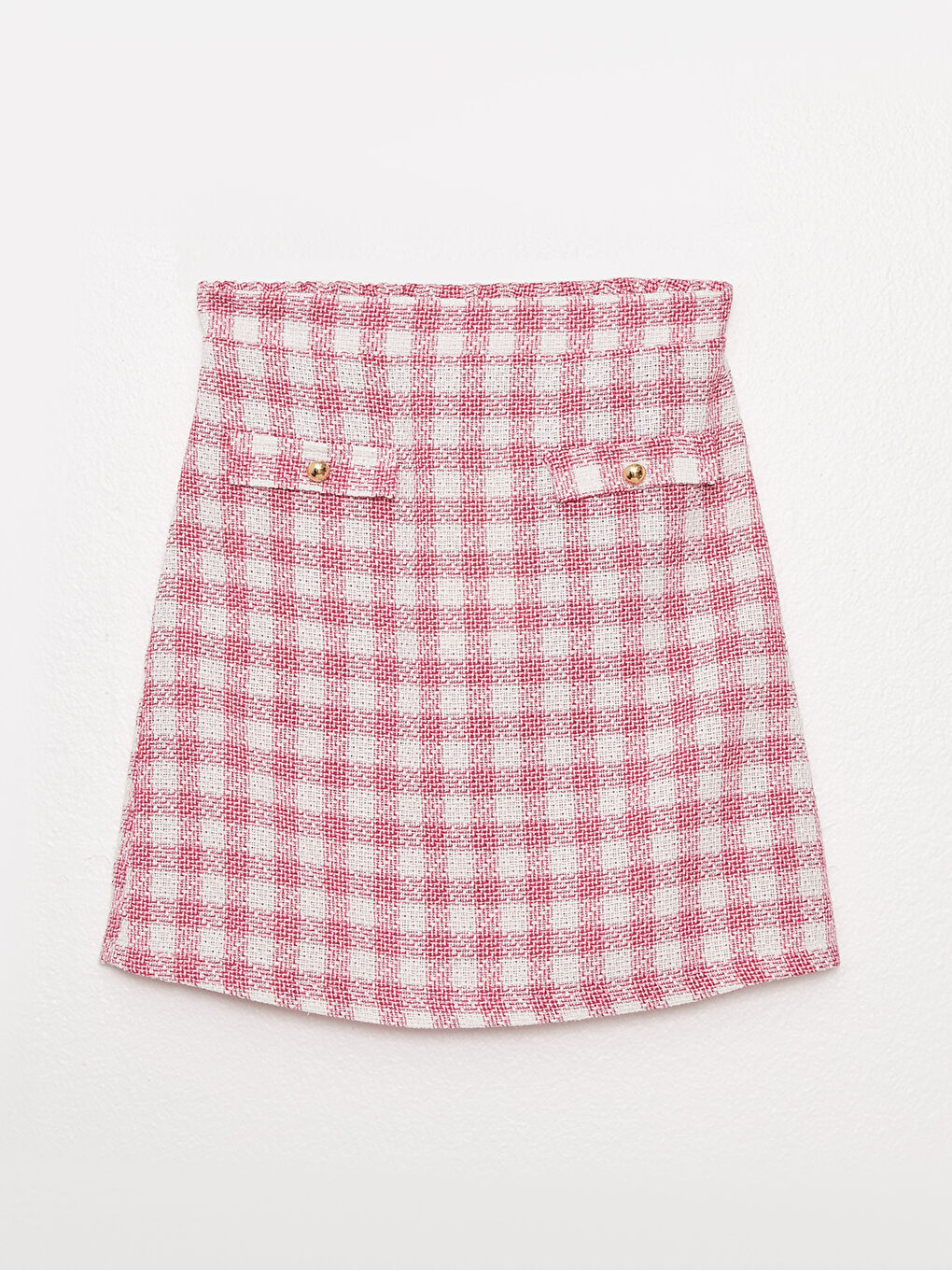 Elastic Waist Plaid Girl Skirt -S32058Z4-LNX