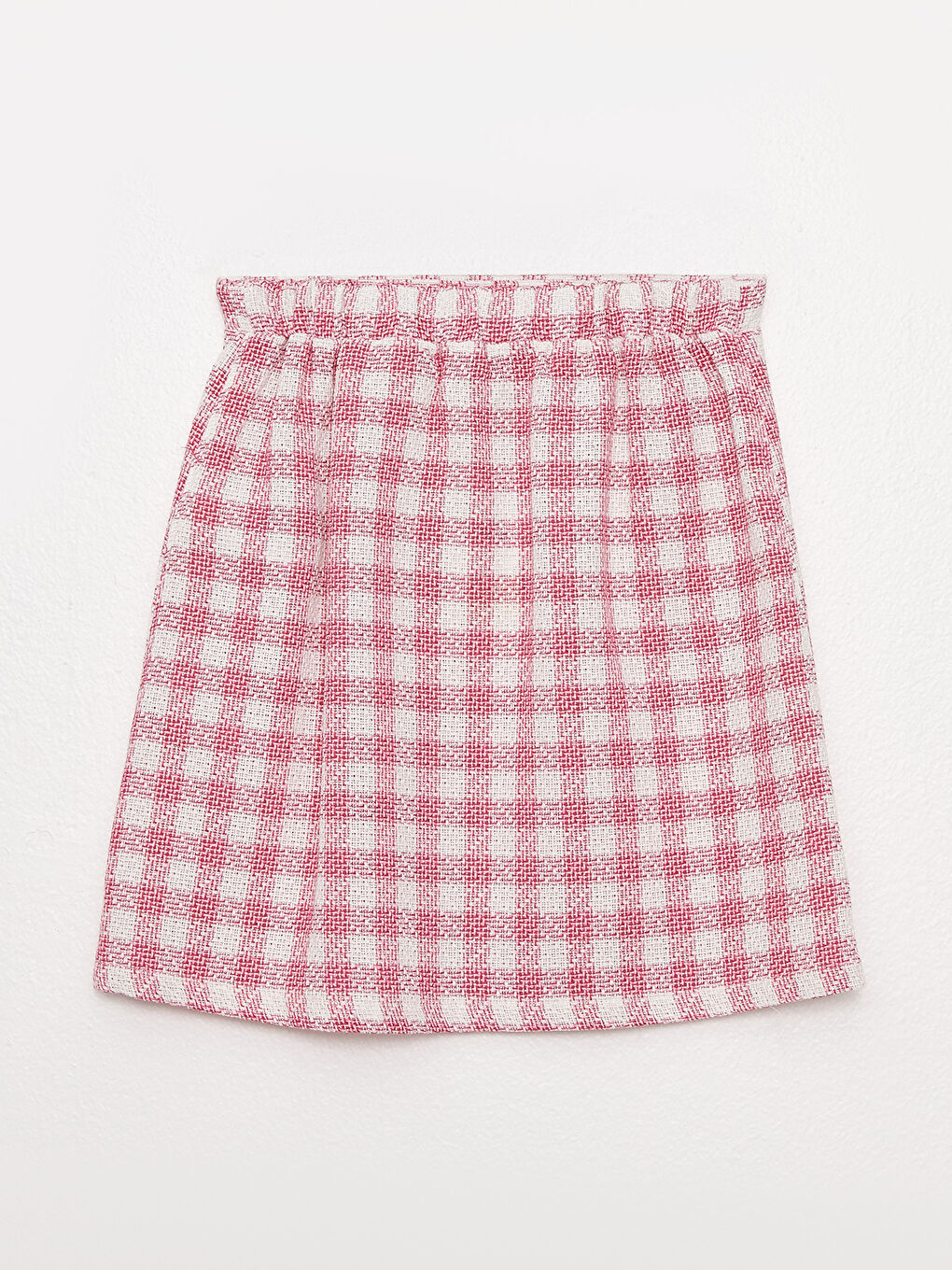 Elastic Waist Plaid Girl Skirt -S32058Z4-LNX