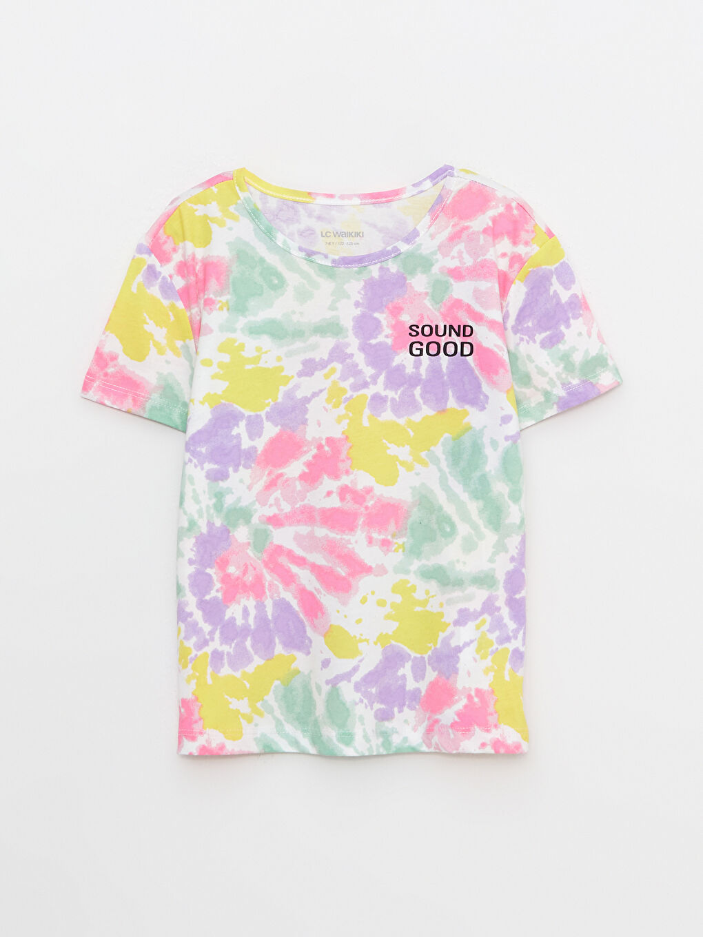 T-shirt Fille en Coton à Manches Courtes Imprimé Col Rond