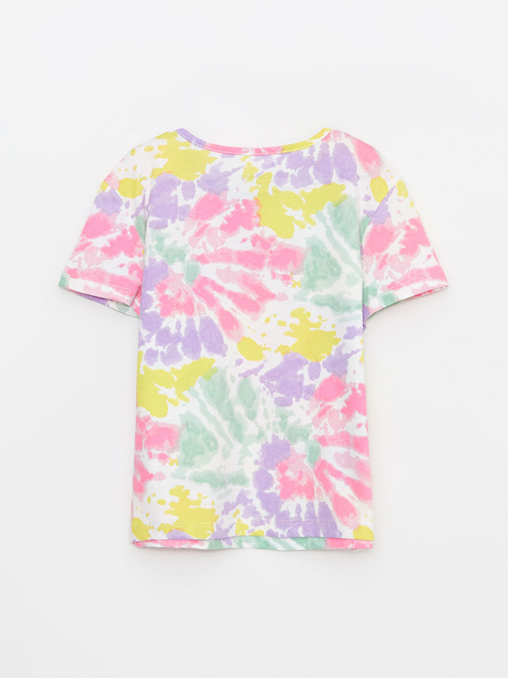 T-shirt Fille en Coton à Manches Courtes Imprimé Col Rond-1