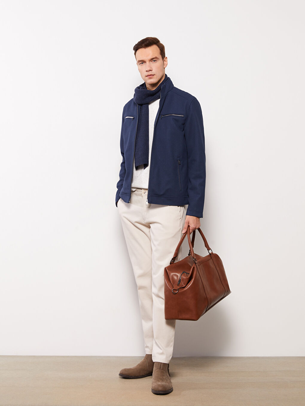 Standard Fit Funnel Neck Men's Coat -S32072Z8-DFJ