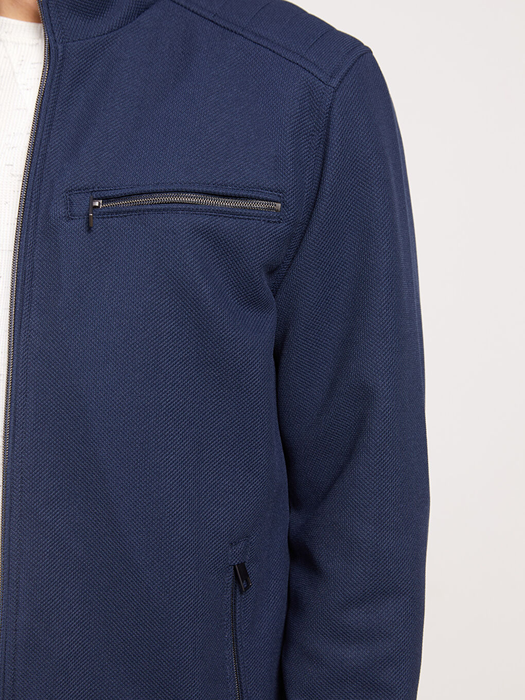 Standard Fit Funnel Neck Men's Coat -S32072Z8-DFJ