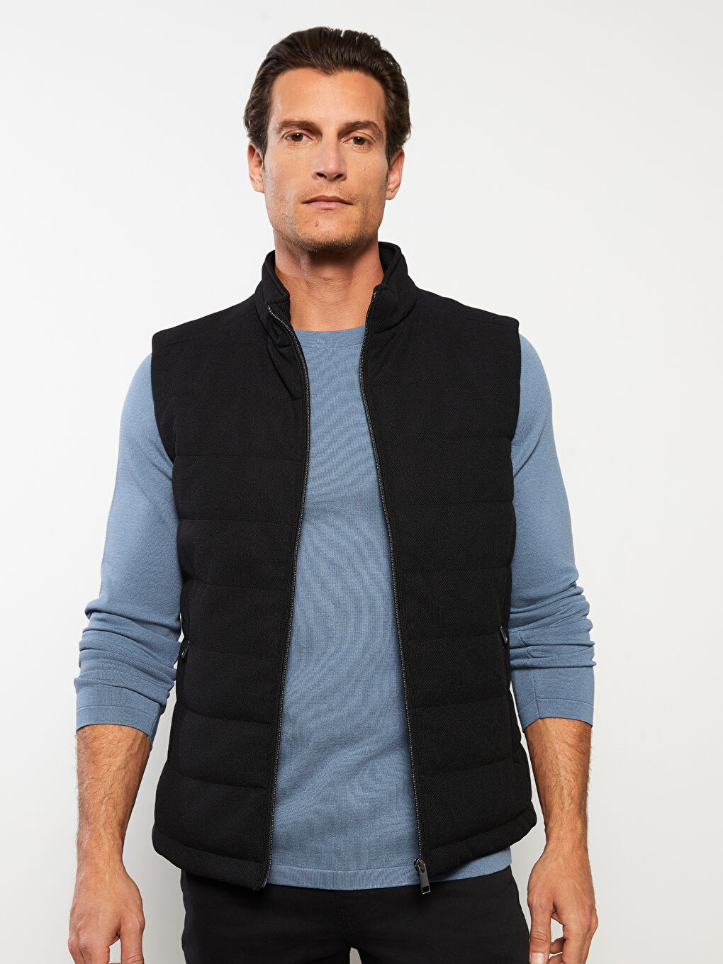 Standard Fit Funnel Neck Men's Waistcoat -S32073Z8-CVL