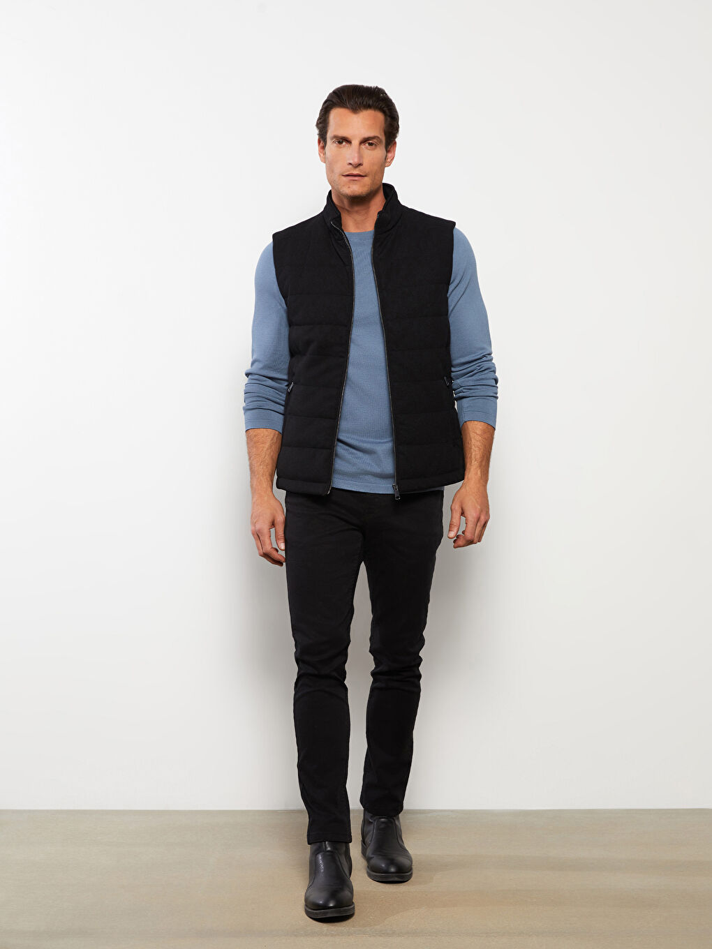 Standard Fit Funnel Neck Men's Waistcoat -S32073Z8-CVL