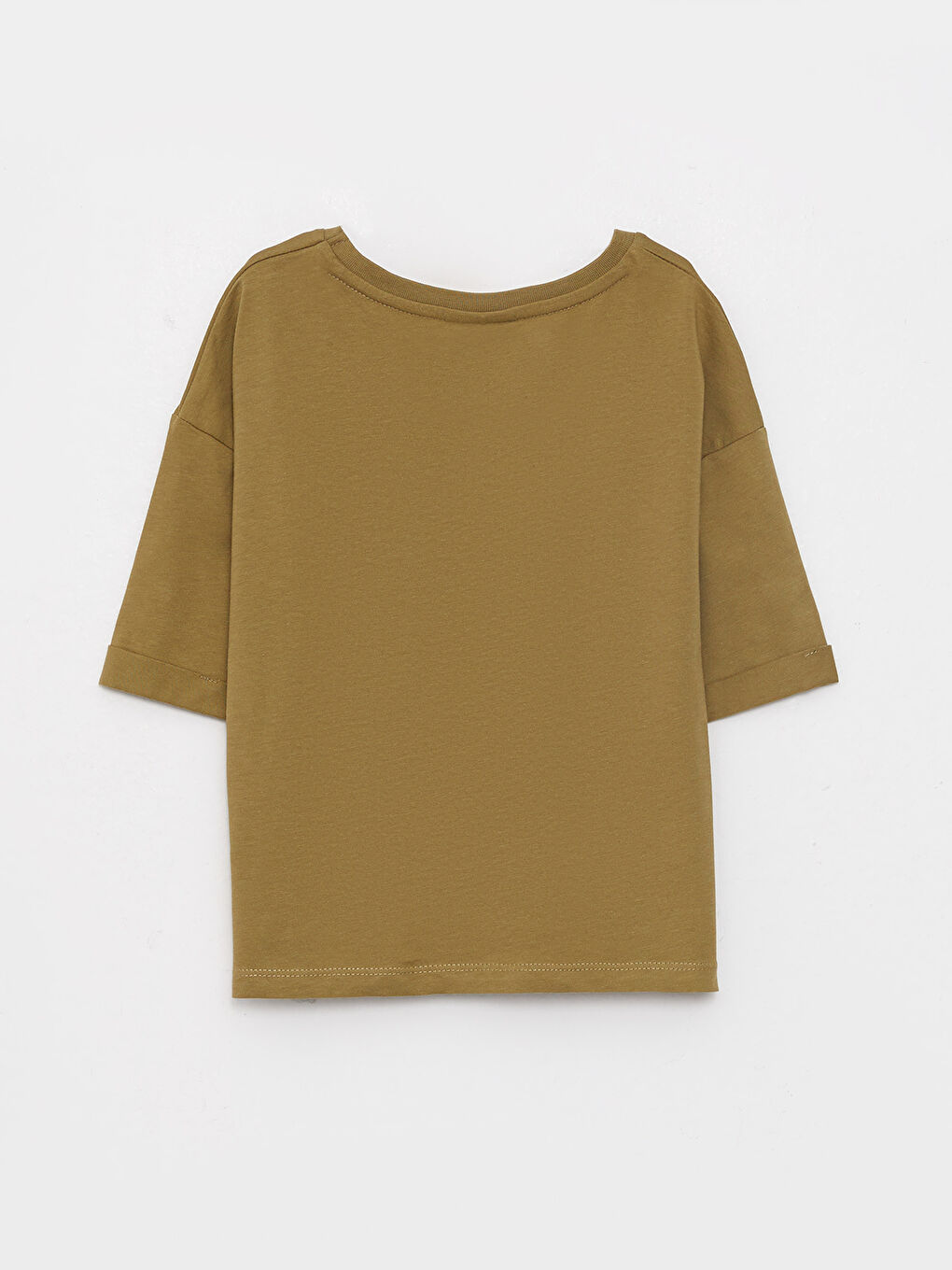 Tricou Fetiță din Bumbac cu Mânecă Scurtă și Imprimeu, Guler Rotund-1