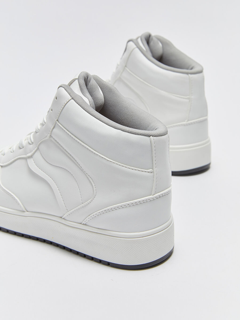 Beyaz Bağcıklı Bilek Boy Erkek Spor Ayakkabı-4