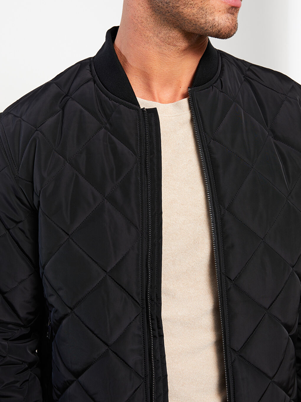 Slim Fit College Collar Bomber Men's Down Jacket -S32107Z8-CVL