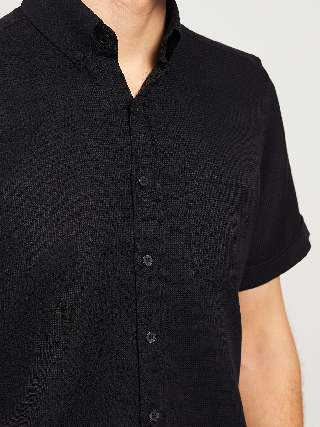 Regular Fit Short Sleeve Dobby Men's Shirt-3