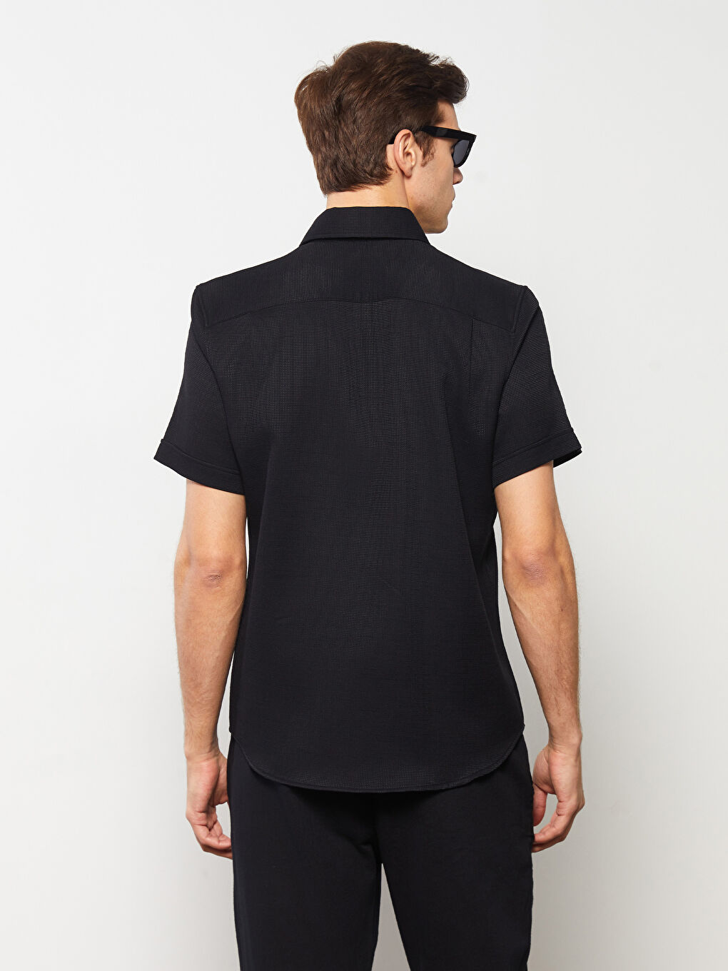 Regular Fit Short Sleeve Dobby Men's Shirt-4
