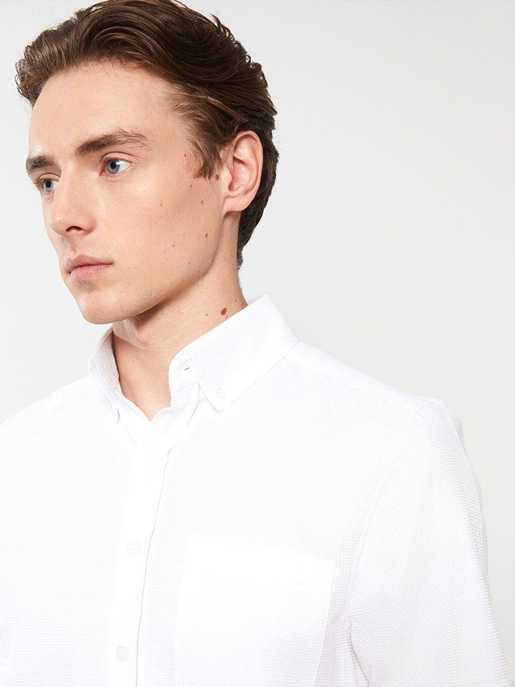 Cămașă Regular Fit cu Mânecă Scurtă Dobby pentru Bărbați-1