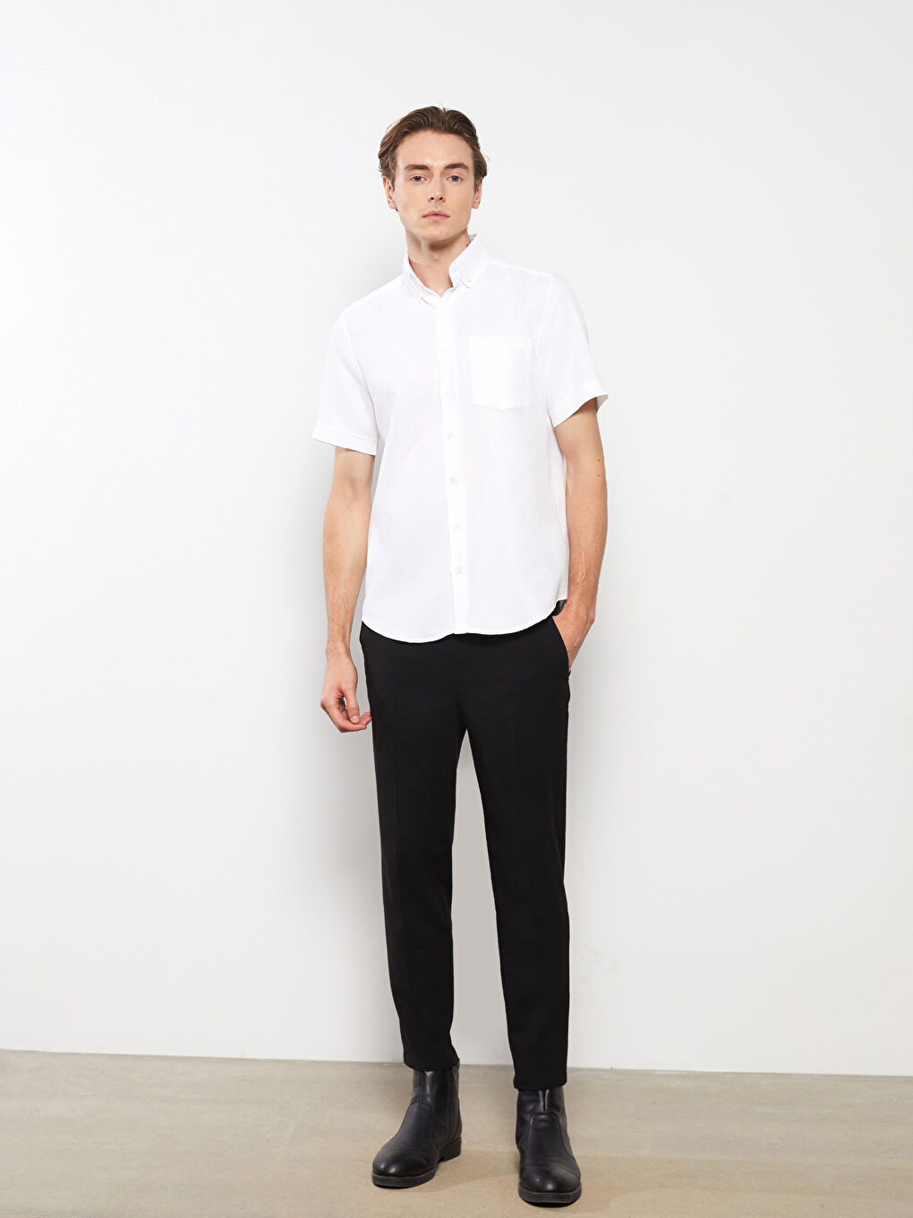 Cămașă Regular Fit cu Mânecă Scurtă Dobby pentru Bărbați-3