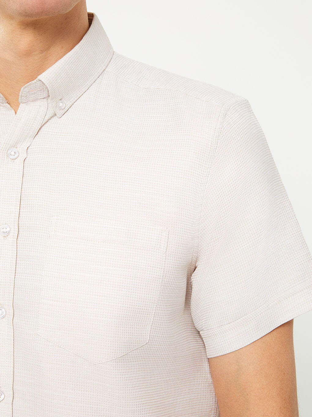 Regular Fit Short Sleeve Dobby Men's Shirt-3