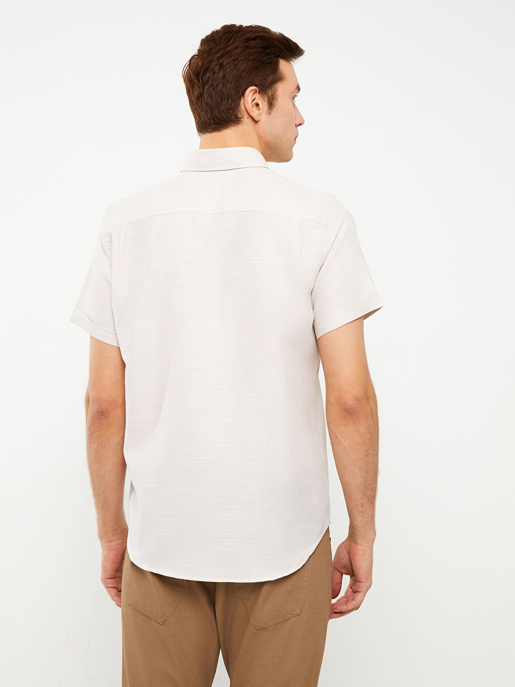 Regular Fit Short Sleeve Dobby Men's Shirt-4