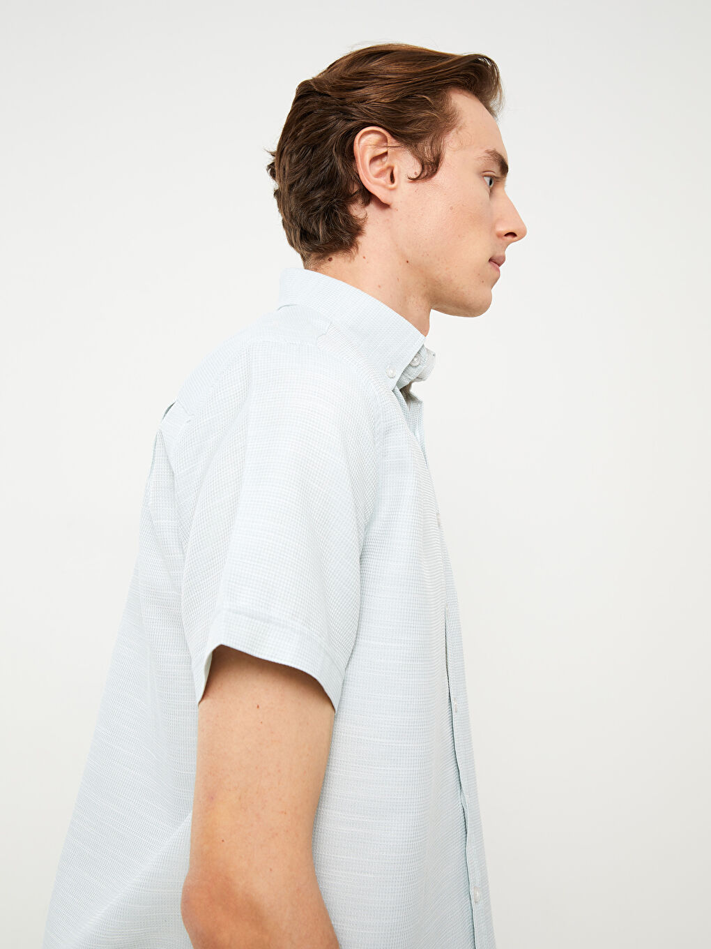 Regular Fit Short Sleeve Dobby Men's Shirt-1