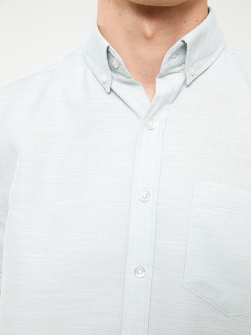 Regular Fit Short Sleeve Dobby Men's Shirt-3