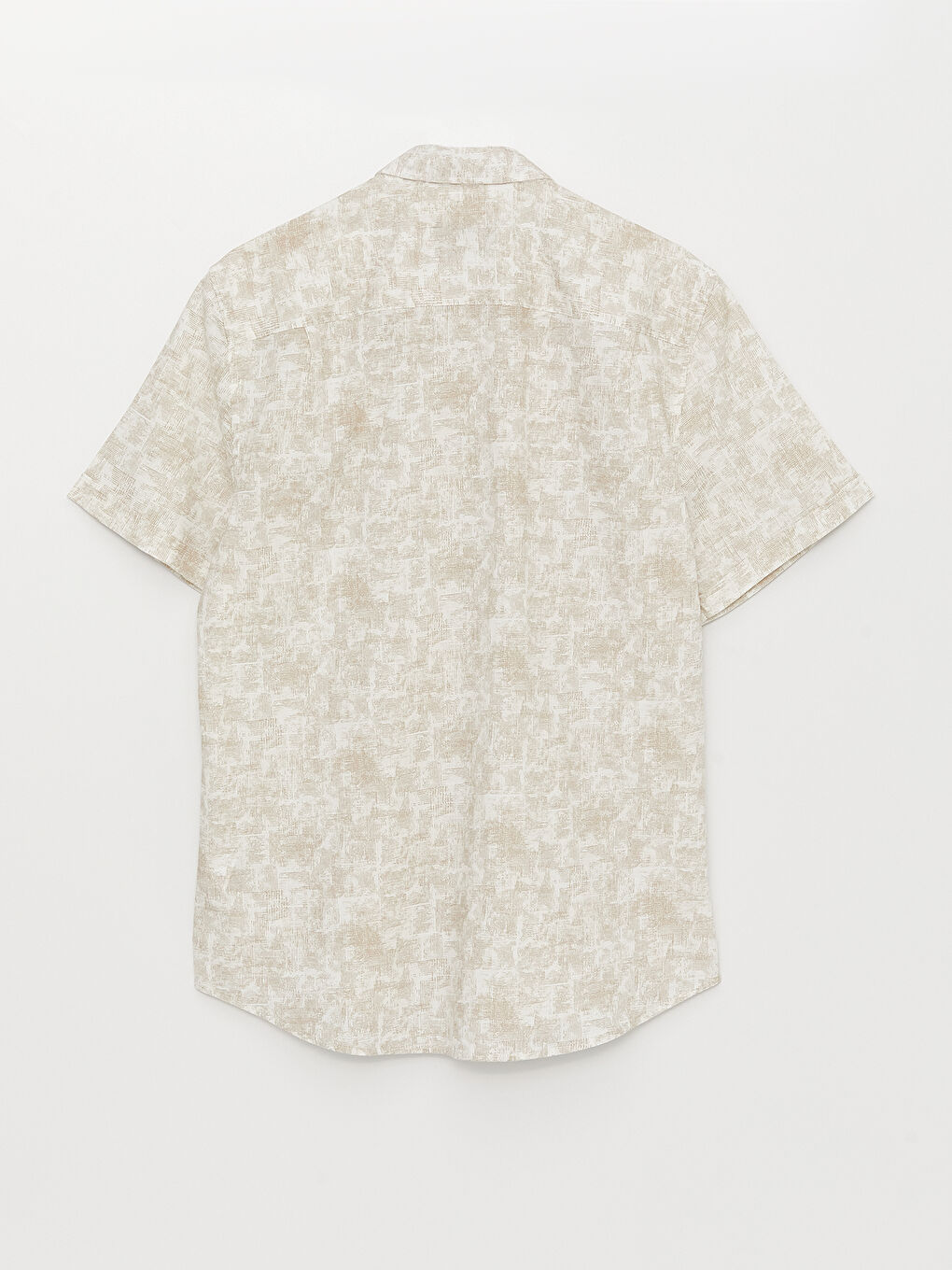 Κανονική Εφαρμογή Κοντό Μανίκι Με Σχέδια Ποπλίνα Πουκάμισο για Άνδρες-6