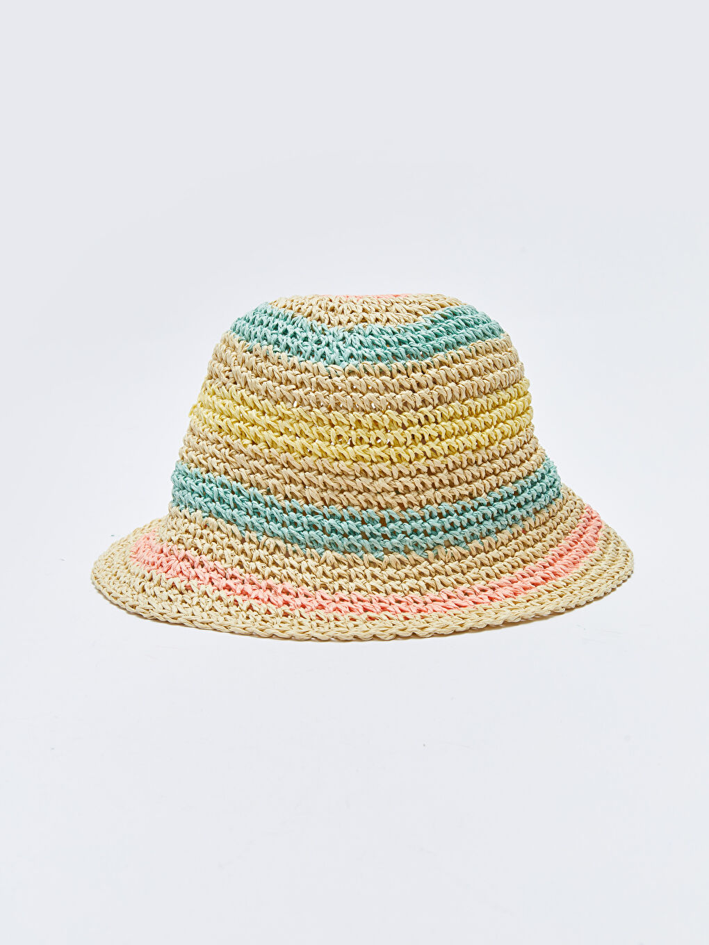 Chapeau de Paille Rayé pour Filles Bébé-1