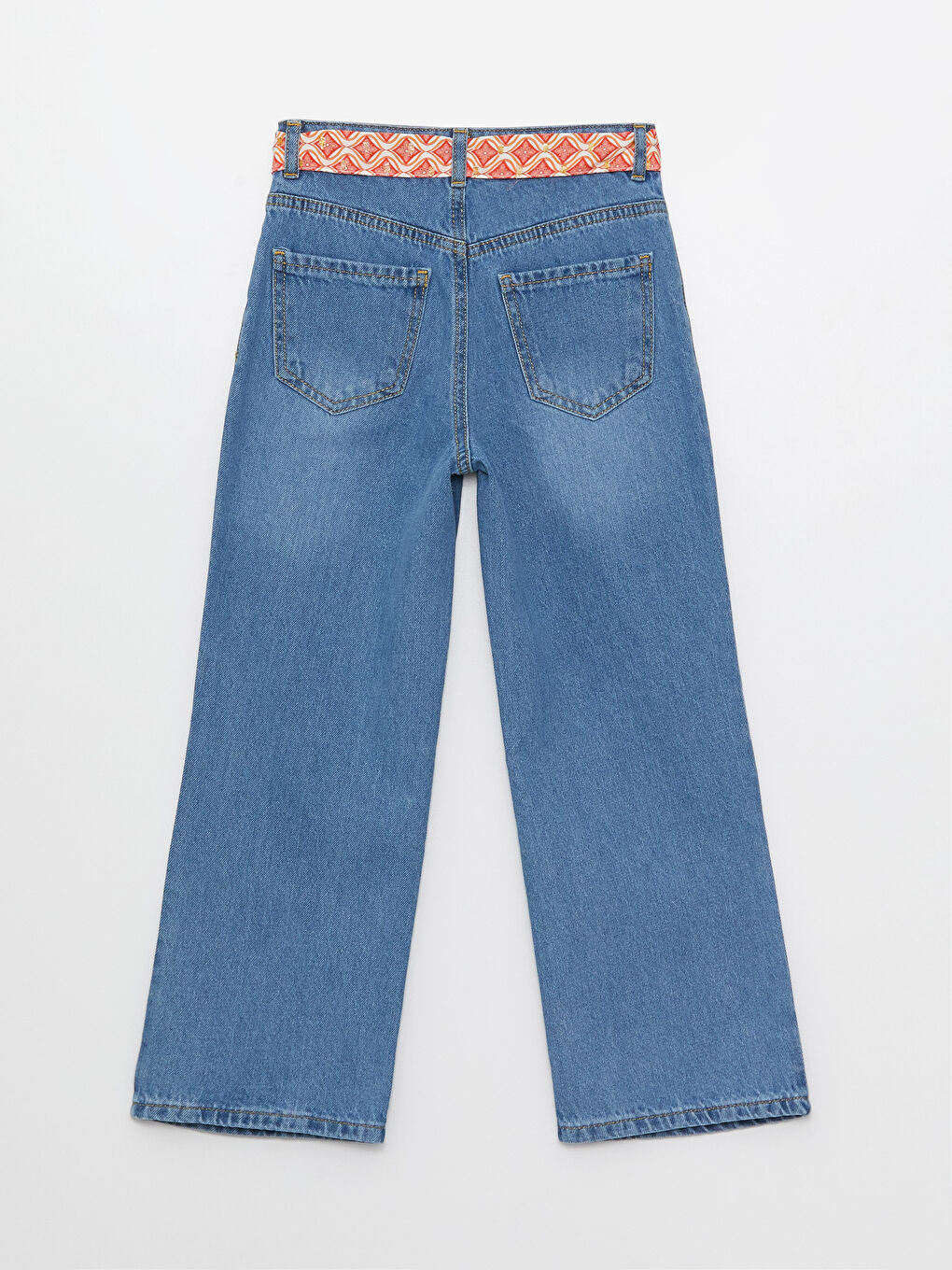 İndigo Basic Geniş Paça Kız Çocuk Jean Pantolon-1