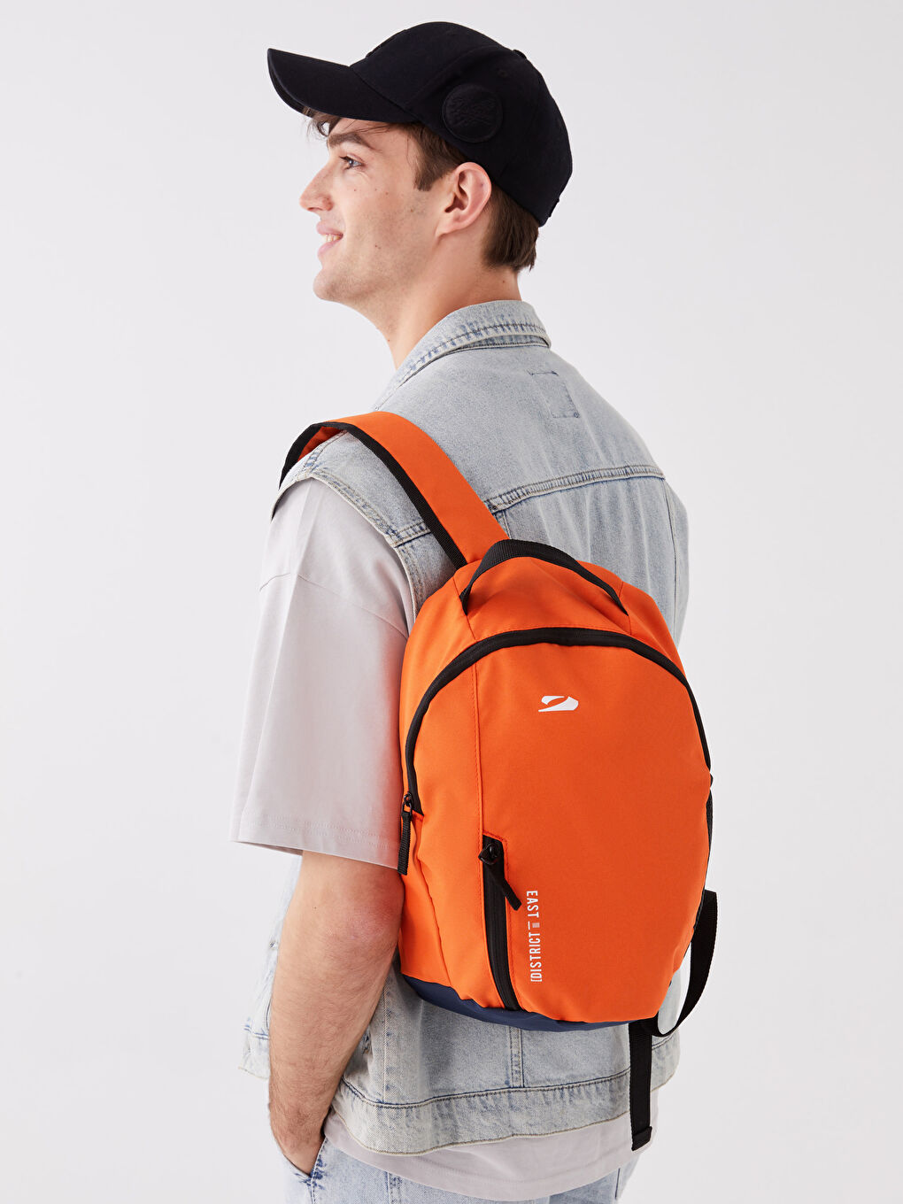 Turuncu Baskılı Erkek Sırt Çantası