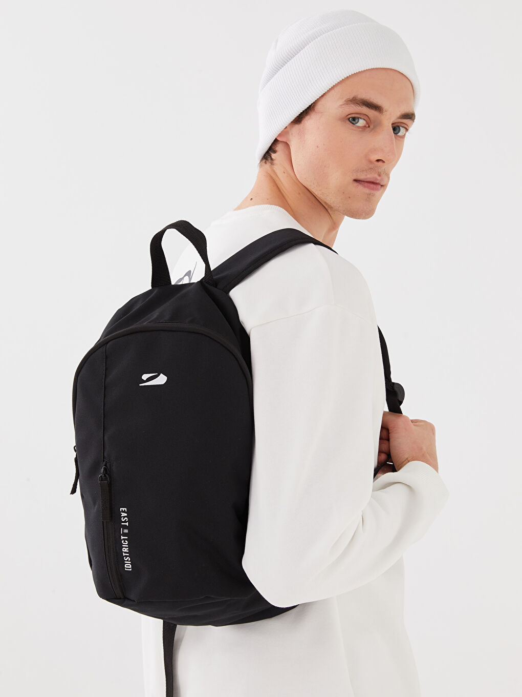 Siyah Baskılı Erkek Sırt Çantası