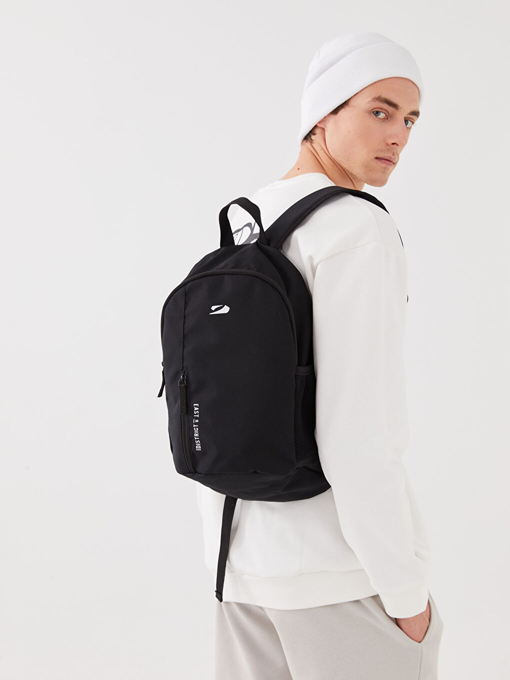 Siyah Baskılı Erkek Sırt Çantası-1