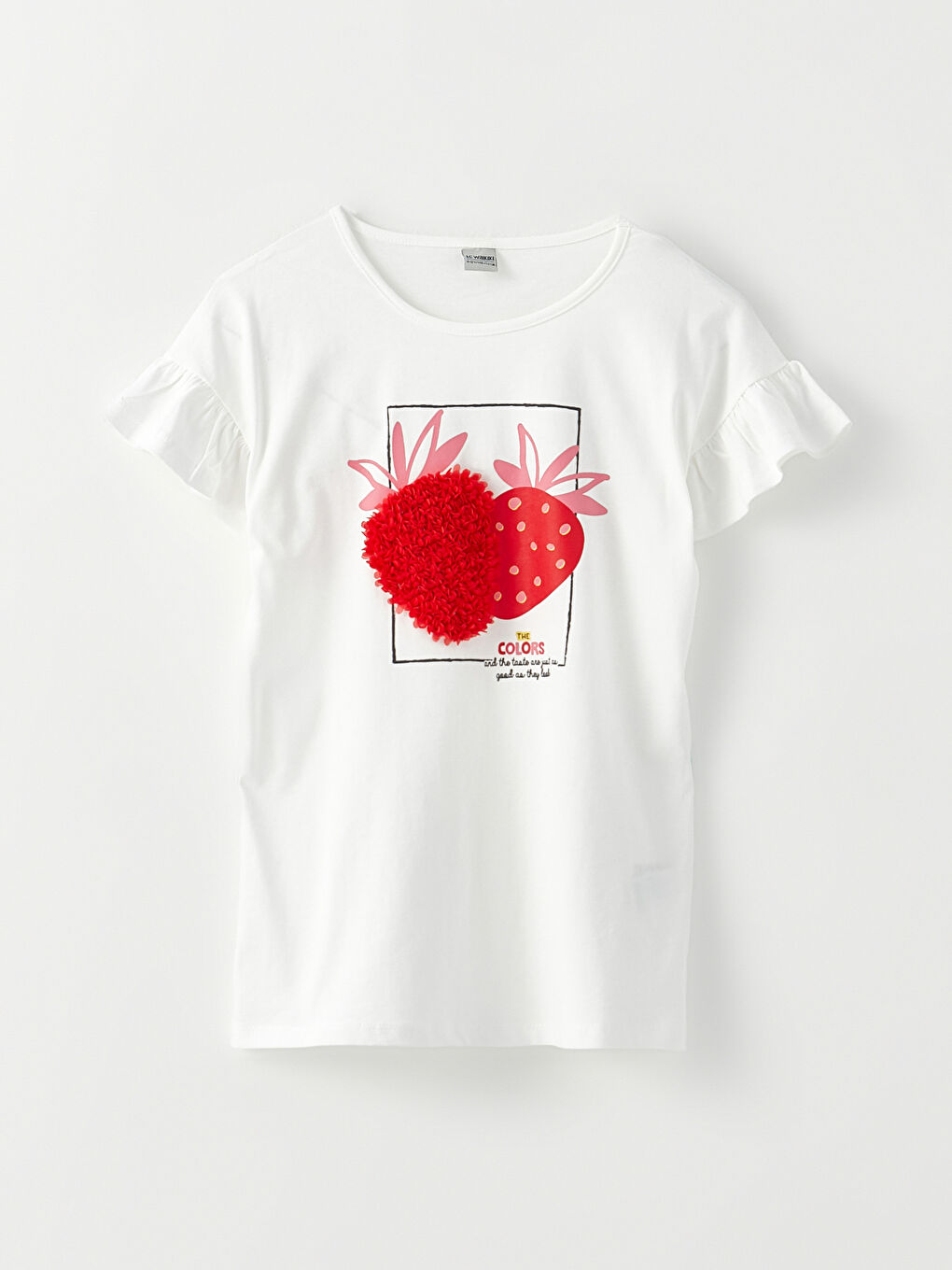 Tricou cu Mânecă Scurtă și Guler Rotund Imprimat pentru Fete și Pantaloni-1