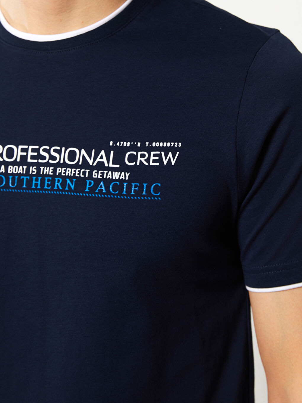 Tricou pentru Bărbați cu Guler Rotund, Mânecă Scurtă, Imprimat, din Bumbac Pieptănat-3