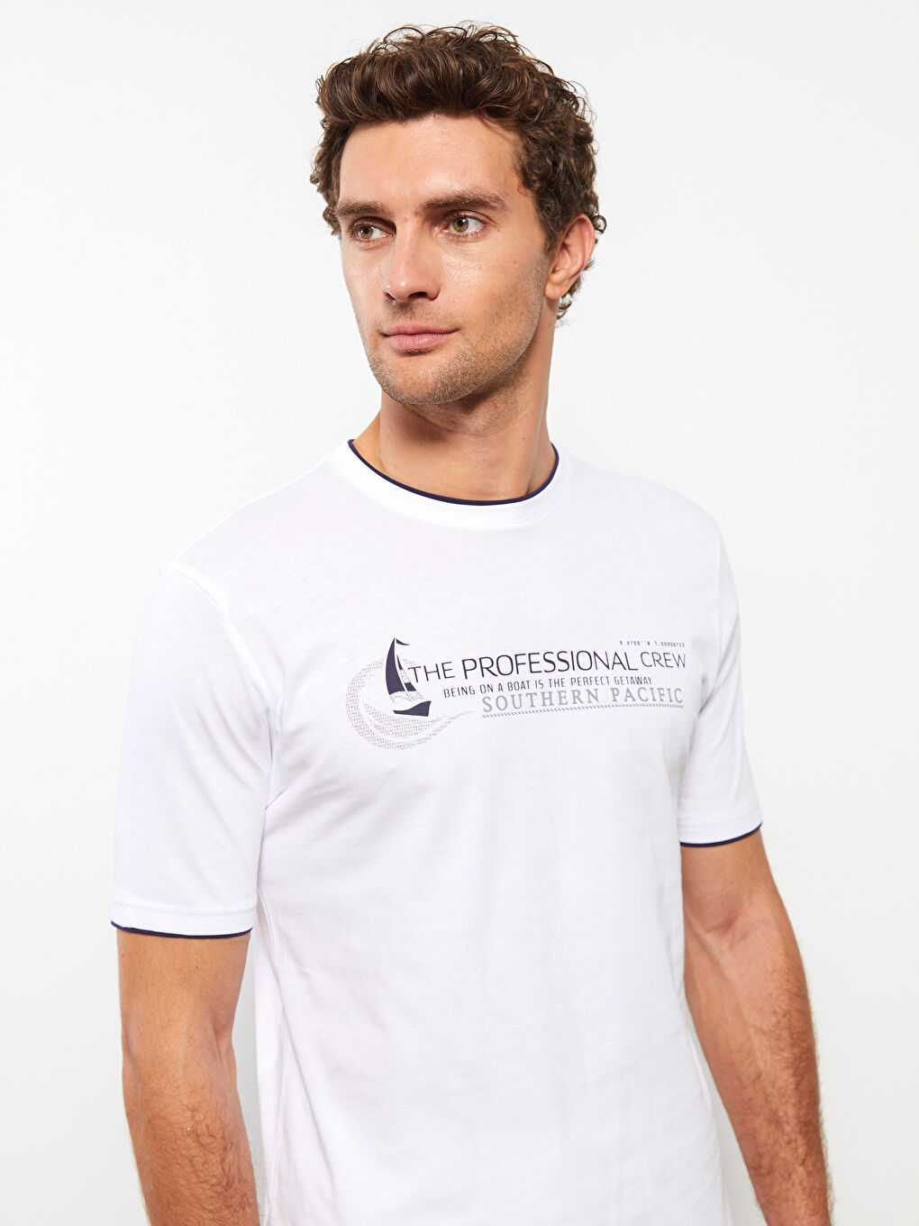Crew Neck Short Sleeve Printed Combed Cotton Men's T-shirt -S32159Z8-Q6K