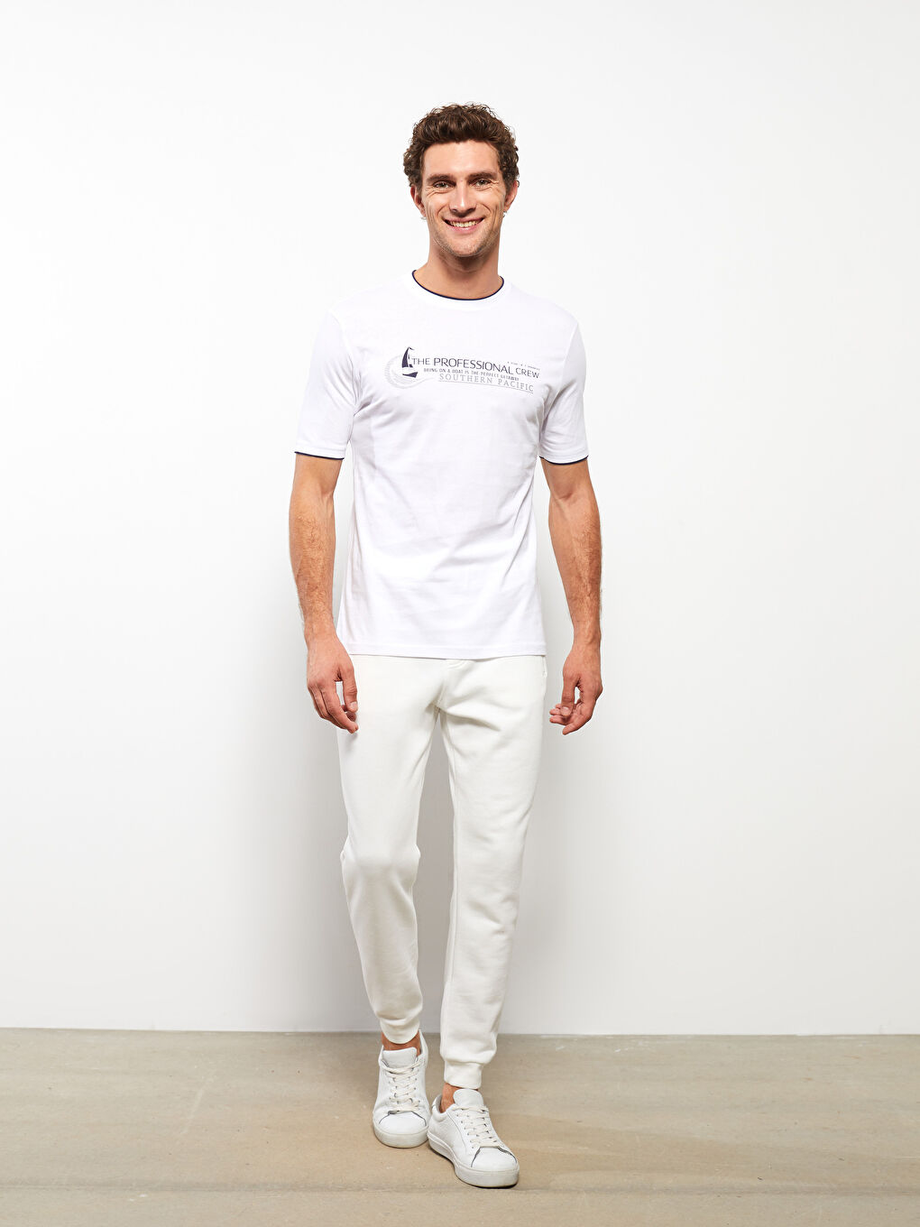 Crew Neck Short Sleeve Printed Combed Cotton Men's T-shirt -S32159Z8-Q6K