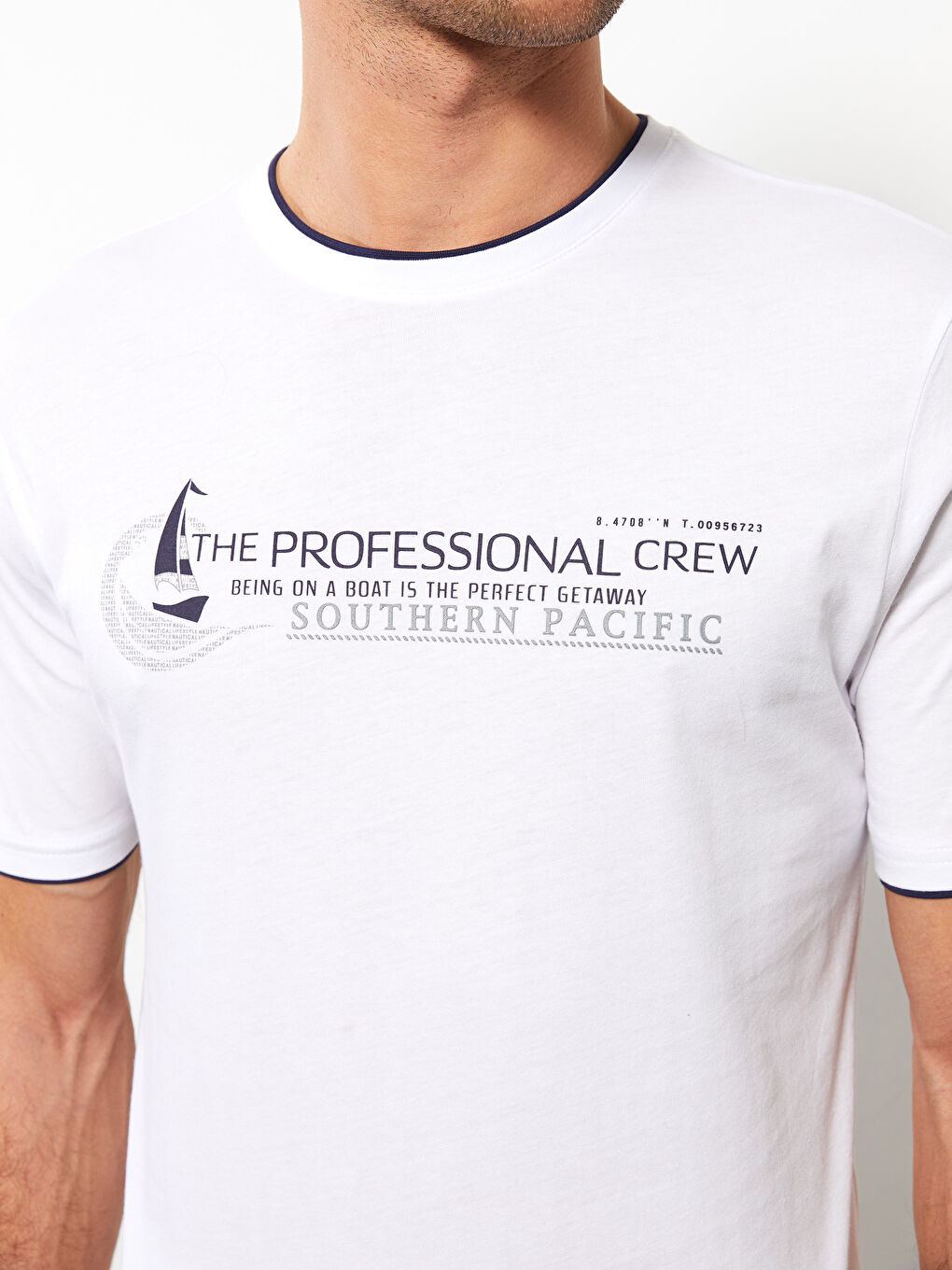 Crew Neck Short Sleeve Printed Combed Cotton Men's T-shirt -S32159Z8-Q6K