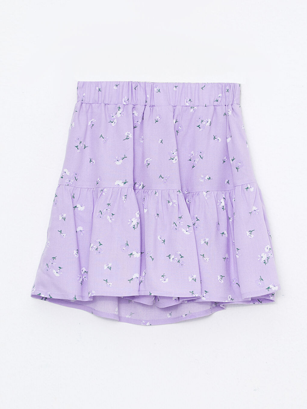 Fustă Scurtă cu Model și Talie Elastică pentru Fete-1