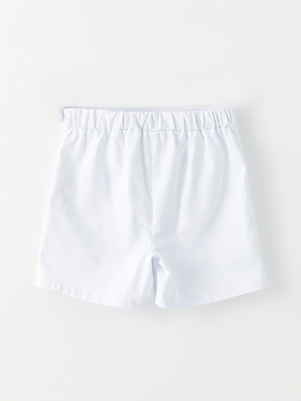 Beyaz Beli Lastikli Basic Kız Çocuk Şort Etek-2