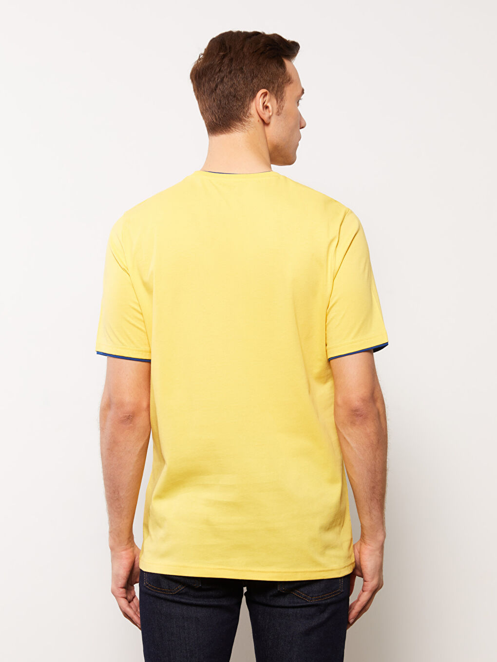 Crew Neck Short Sleeve Printed Combed Cotton Men's T-shirt -S32163Z8-S1E