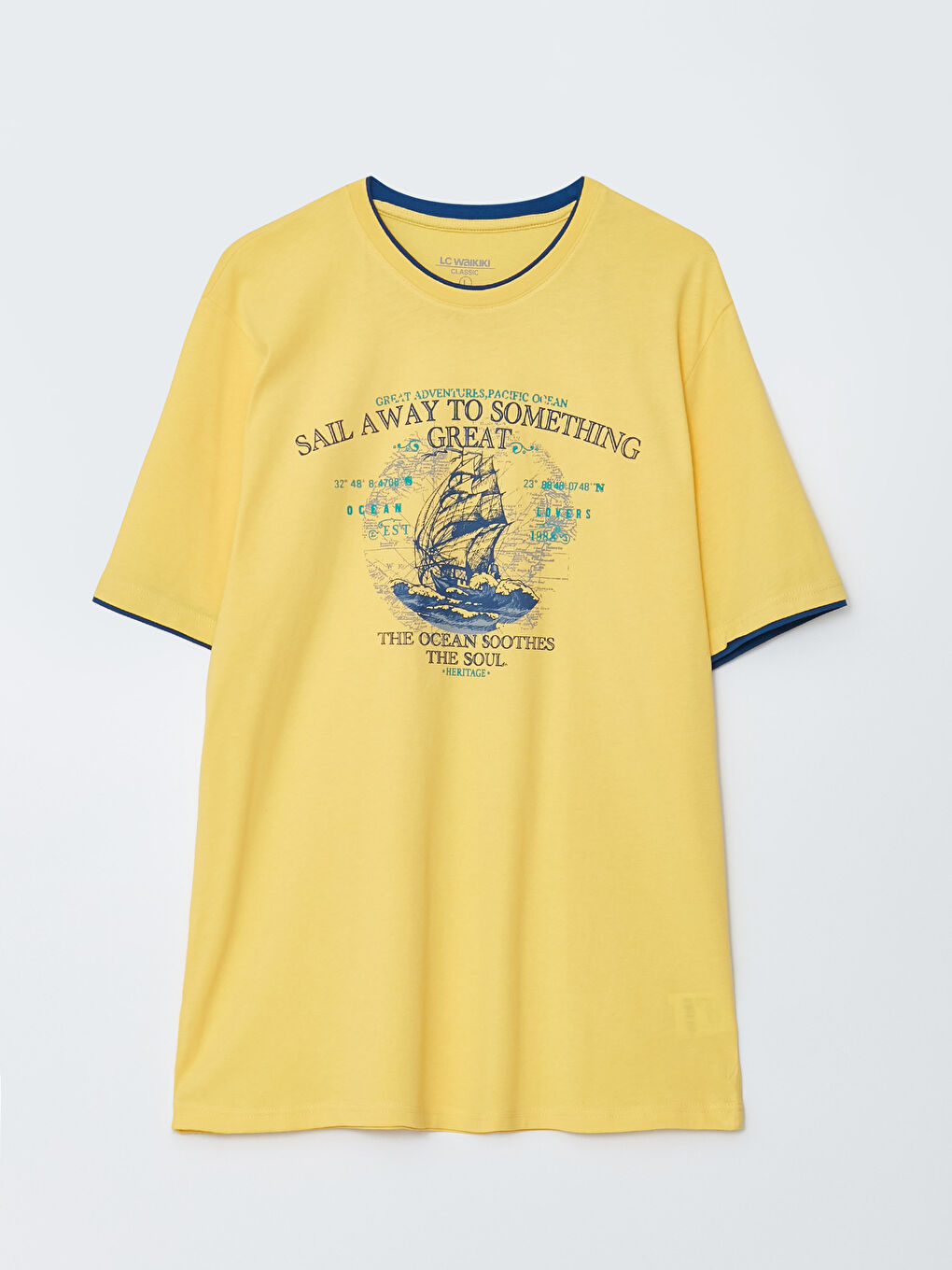 Crew Neck Short Sleeve Printed Combed Cotton Men's T-shirt -S32163Z8-S1E