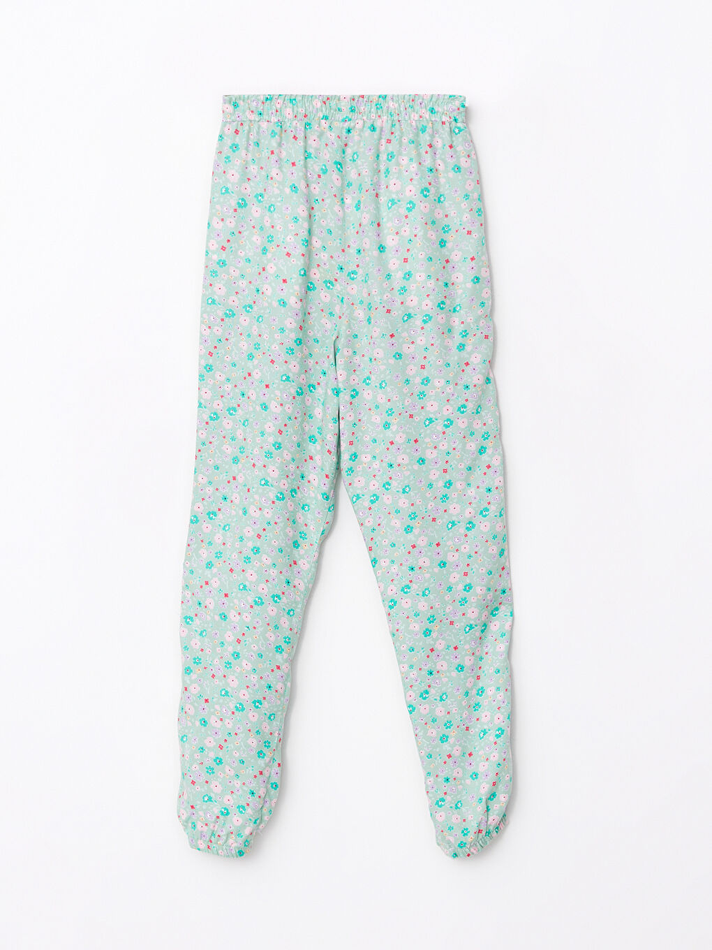 Elastic Waist Patterned Viscose Girl Trousers-1