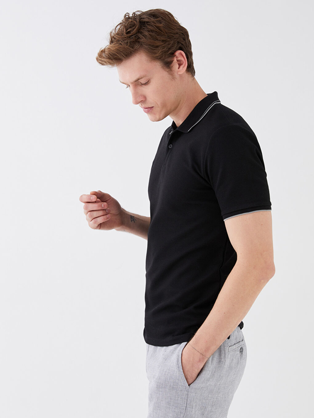 LCW Vision Polo Neck Short Sleeve Men's T-Shirt -S32167Z8-CVL
