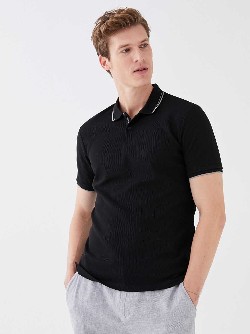 LCW Vision Polo Neck Short Sleeve Men's T-Shirt -S32167Z8-CVL
