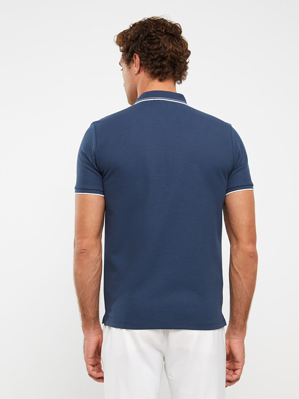 تي شيرت برقبة بولو وكم قصير رجال-4