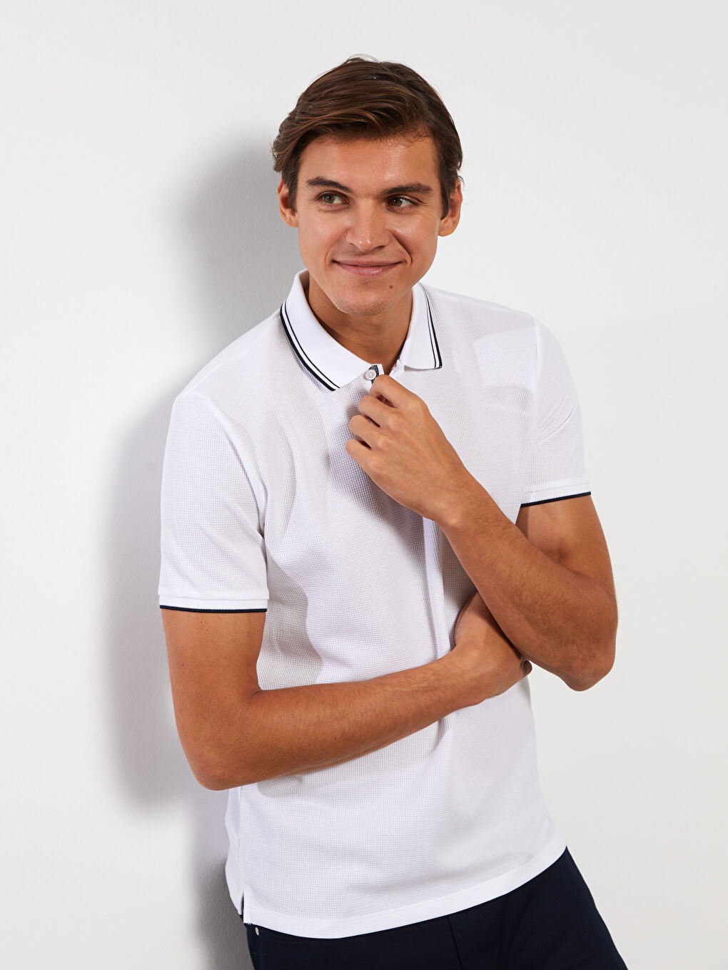 Polo Neck Short Sleeve Men's T-Shirt -S32167Z8-Q6K