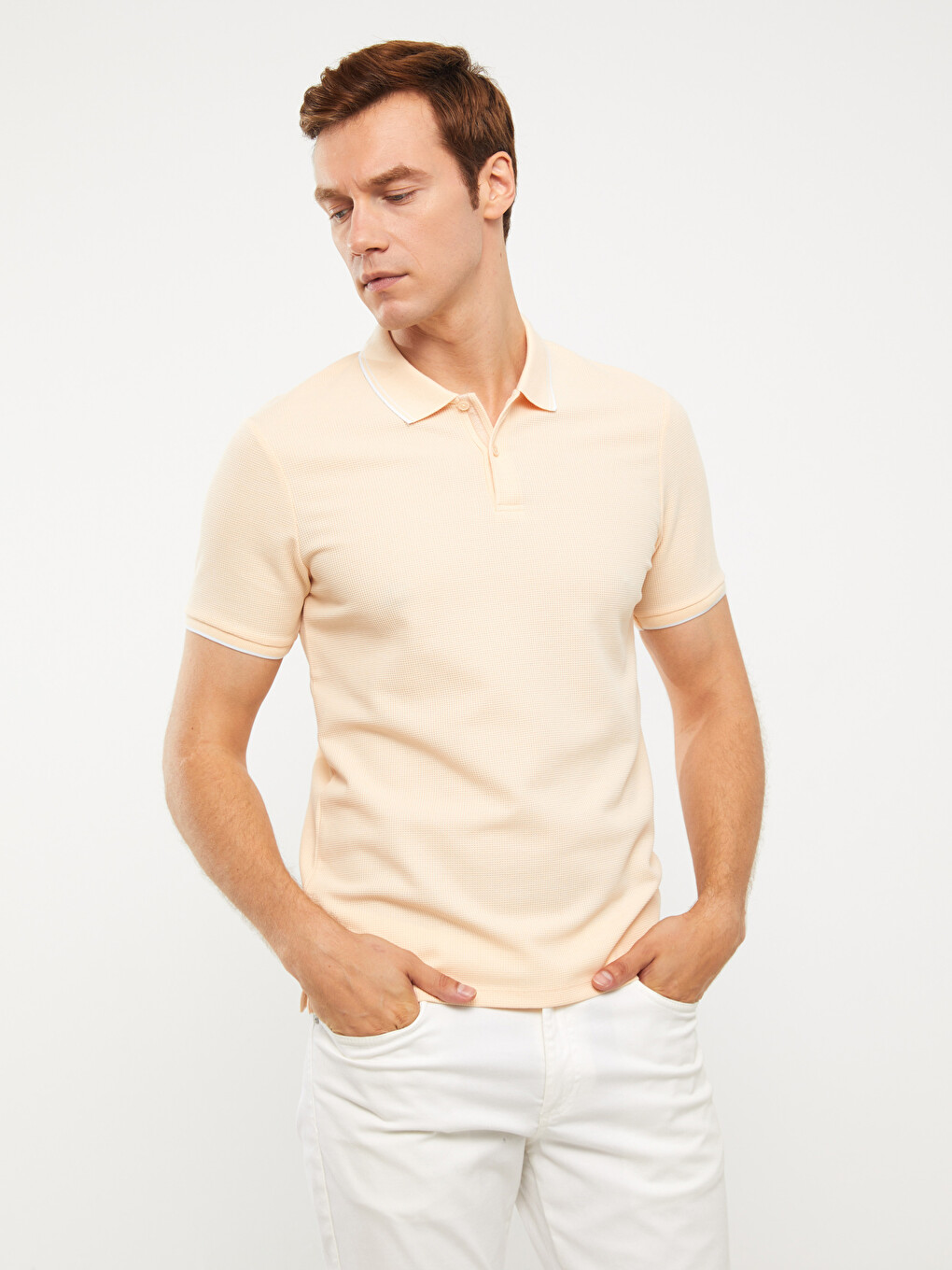 Polo Neck Short Sleeve Men's T-Shirt-2