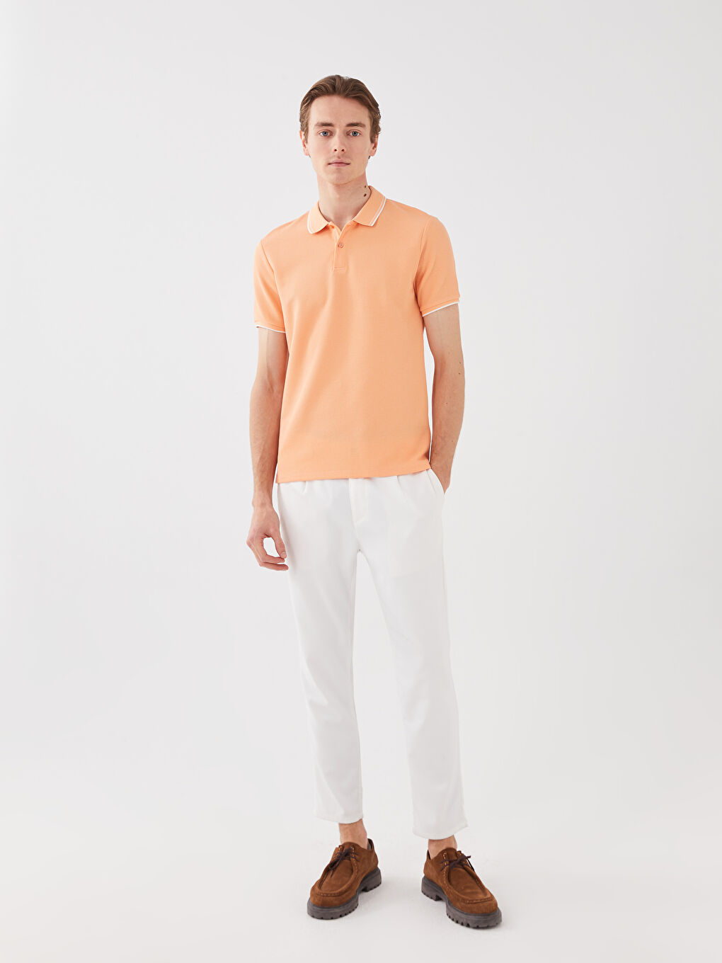 Tricou cu Guler Polo și Mânecă Scurtă pentru Bărbați-2