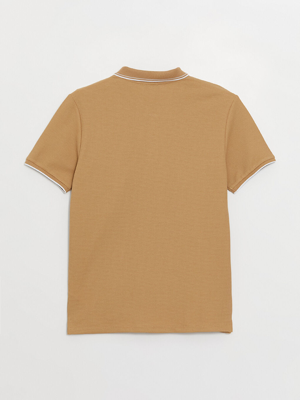 Bej Polo Yaka Kısa Kollu Erkek Tişört-6