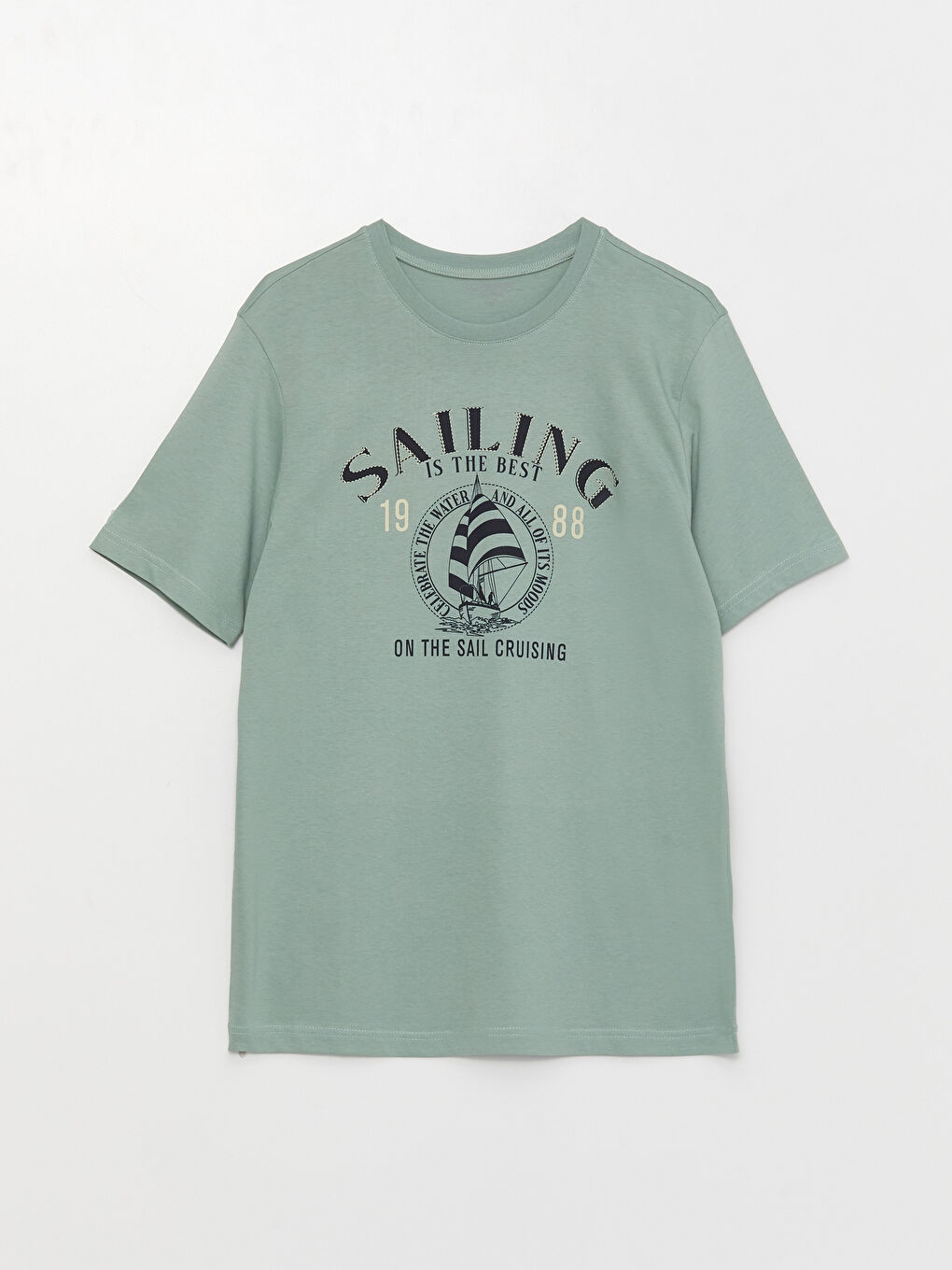 تي شيرت رجال كم قصير كول مدور مطبوع قطن ممشط-5