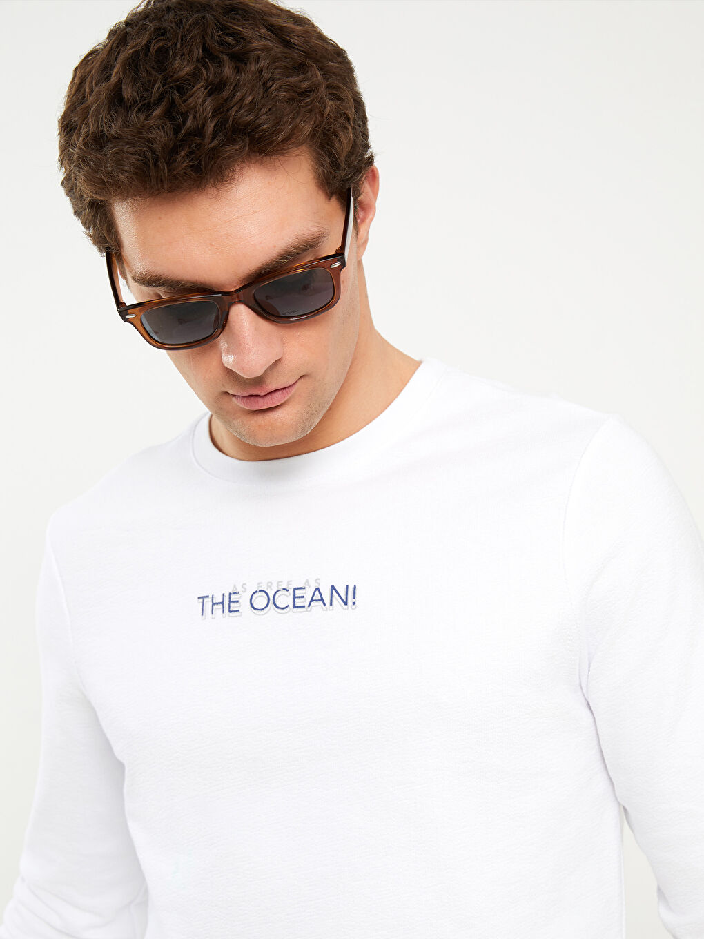 Crew Neck Long Sleeve Printed Men's Sweatshirt-3