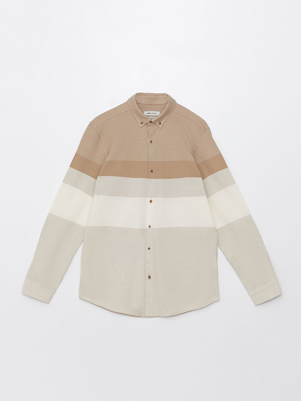 LCW Vision Slim Fit Long Sleeve Color Block Men Shirt -S32217Z8-SUN
